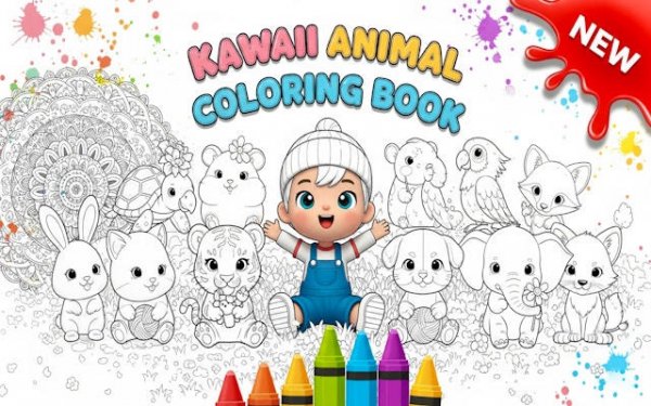 Kawaii Animal Coloring Book Online - Free Relaxing Art Game